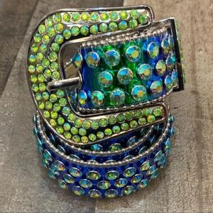 DNA PREMIUM WEAR- STUDDED BELT (GREEN/BLUE)